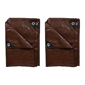 2-Pack Stansport 5' x 7' Light-Duty Rip-Stop Tarp (Brown) $7.50