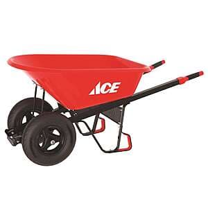 Ace Hardware 6 cu. ft. HDPE Steel Frame Wheelbarrow w/ Integrated Dump Grips $120 + Free Pickup