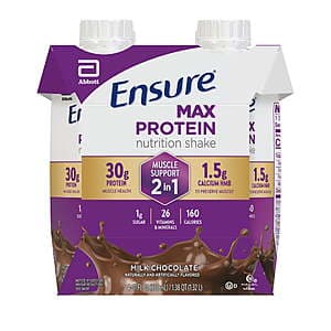 4-Pack 11oz Ensure Max 30g Protein Shakes (Chocolate or Vanilla) $11 + $6 Walmart Cash