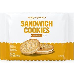 Select Accounts: 14.3-Oz Amazon Grocery Sandwich Cookies (Vanilla) $1.15 w/ S&S