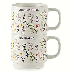 2-pc 14.2-oz Thyme & Table Stoneware Stacking Mugs Set (2 patterns) from $3.55
