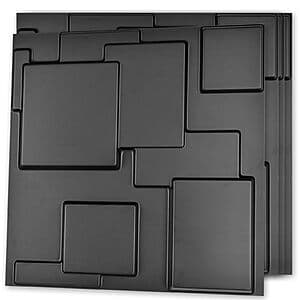 12-Pack Art3d 19.7" x 19.7" City Wall Panel (Black) $22.10