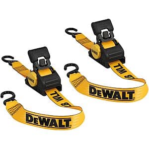 2-Pack DeWALT 2" x 10' Auto Retractable Ratchet Straps (Black/Yellow) $48.25 + Free Shipping