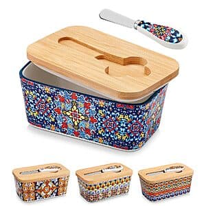 Prime Members: 6.5" Vancasso Ceramic Butter Dish w/ Bamboo Lid (Various) $13.50 + Free S&H
