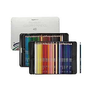 48-Count Amazon Basics Premium Soft Core Colored Pencils w/ Tin Storage Case $6 + Free S&H w/ Amazon Prime