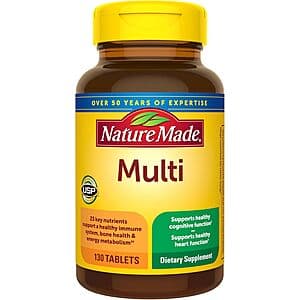 Select Accounts: 130-Ct Nature Made Multivitamin Tablets w/ Iron 2 for $7.05 w/ S&S