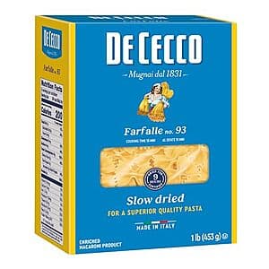 16-Oz De Cecco Pasta (Farfalle) $1.50 w/ S&S