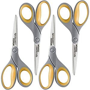 4-Pack Westcott 8" Soft Handle Titanium Bonded Scissors $10.20