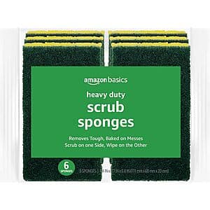 6-Pack Amazon Basics Scrub Sponges (Heavy Duty) $2.60 w/ Subscribe & Save