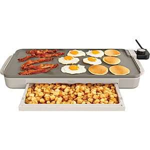 Bella 10" x 20" Electric Ceramic Nonstick Griddle w/ Warming Tray $18 + Free S&H