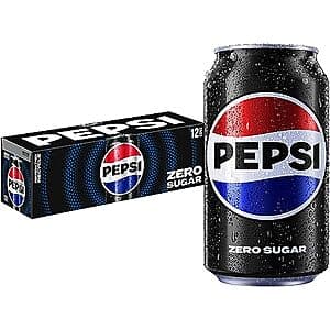 12-Pk 12-Oz Pepsi Zero Sugar Soda 3 for $14.05 w/ S&S