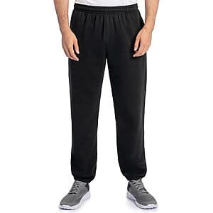 Fruit of the Loom Men's Eversoft Fleece Open Bottom Sweatpants w/ Pockets $7.45