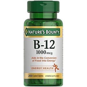 Select Accounts: 200-Ct Nature's Bounty B12 Vitamin Tablets (1000mcg) $5 w/ S&S