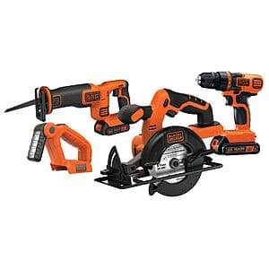 4-Tool BLACK+DECKER 20V MAX Power Tool Kit w/ 2x 1.5Ah Batteries & Charger $100 + Free Shipping