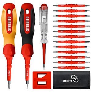 Strebito 30-in-1 1000V Insulated Electrician Magnetic Screwdriver Set $10