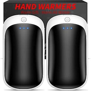 2-Pack Lerat Electric Rechargeable Hand Warmers (Black/White) $6.95