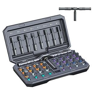 42-Pc Oria Magnetic Ratchet Screwdriver Set w/ T-Handle $9.95