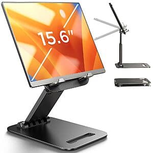 Lisen Foldable Tablet Stand Holder (Black, up to 15.9") $7.50