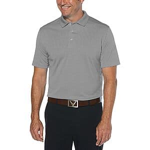 Callaway Men's Short Sleeve Core Performance Stretch Golf Polo (Smoked Pearl) $20