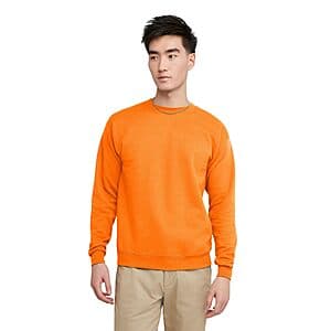 Hanes Men's EcoSmart Fleece Crewneck Sweatshirt (4 Sizes, Safety Orange) $8