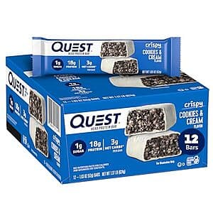 $16.56*: 12-Count 1.83-Oz Quest Nutrition Cookies & Cream Hero Protein Bars at Amazon ($1.38 each)