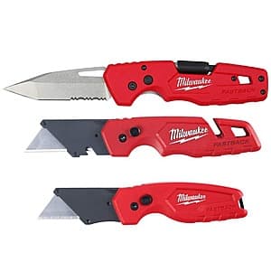 3pc Milwaukee FASTBACK 3" Folding Knife + 2x Folding Utility Knife $35 + Free S&H