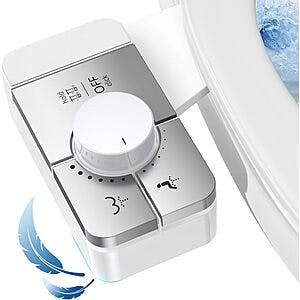 Veken Bidet Toilet Attachment Water Sprayer w/ Dual Nozzle (Silver) $20 
