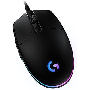 Logitech G203 Wired 8,000 DPI Optical LIGHTSYNC RGB Gaming Mouse (Black) $17.50
