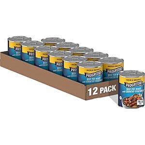 12-Pack 18.5-Oz Progresso Hearty Canned Soup (Beef Pot Roast w/ Vegetables) 4 for $25.55 w/ Subscribe & Save + Free Shipping