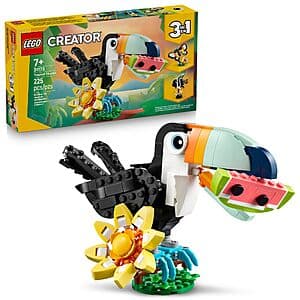 225-Pc LEGO Creator 3-in-1 Wild Animals Tropical Toucan Building Toy Set $10