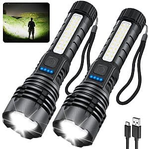 2-pk ZioeYiue 700lm Rechargeable Flashlights w/ 7 Lighting Modes $10