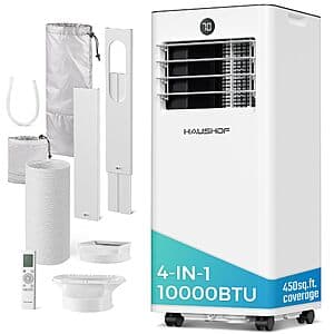 10000-BTU HAUSHOF Portable Air Conditioner w/ Remote Control $180 + Free S&H