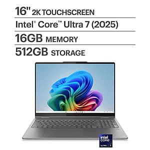 Lenovo Yoga 7i 2-in-1 Laptop: 16" 2K Touch, Ultra 7 256V, 16GB RAM, 512GB SSD $750 + Free S&H