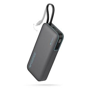 CUKTECH 20000mAh 45W Power Bank w/ Built-in USB-C Cable $18.10