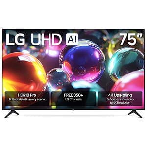 Select Sam's Club Stores: 75" LG Class UA7100 4K UHD AI Smart TV (2025) $349.90 + Free Curbside Pickup