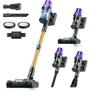 VENHIDELY 50KPa Cordless Stick Vacuum w/ Smart Dust Detection & LED Display $49.80 + Free S/H