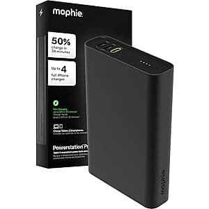 Mophie 20,000mAh Powerstation Fast 3-Port 45W USB-C Power Bank $35