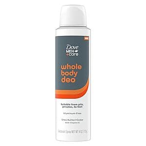 4-oz Dove Men+Care Whole Body Deo Aluminum-Free Deodorant Spray (various) $5.80 w/ Subscribe & Save