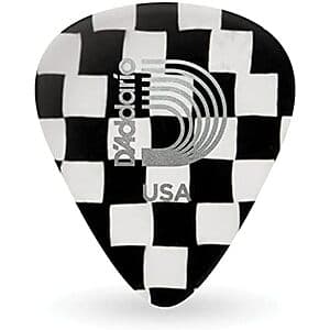 25-pk D'Addario Accessories Checkerboard Celluloid Guitar Picks (Medium) $5