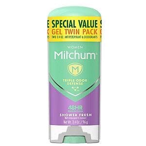 2-Pack 3.4-Oz Mitchum Women's Deodorant (Shower Fresh) $3.46 w/ S&S + Free Shipping w/ Prime or on orders over $35