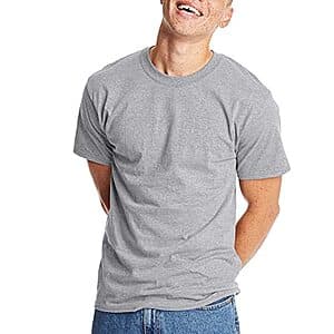 Hanes Men's Beefy-T Heavyweight Cotton T-Shirt (Light Steel) $3.15