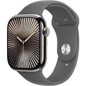 46mm Apple Watch Series 10 GPS + Cellular w/ Titanium Case & Stone Grey Sport Band $446.70 + Free Shipping