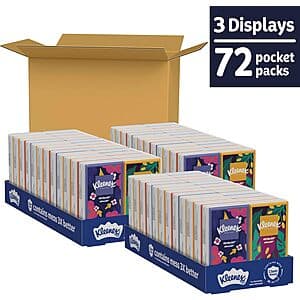 72-Pk 10-Ct Kleenex On-The-Go 3-Ply Facial Tissues Packs $15.05 w/ S&S