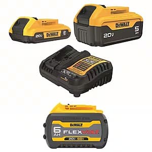 DEWALT 20V MAX Battery Kit: 2.0Ah + 5.0Ah + FLEX VOLT 60V/20V Batteries & Charger $199 + Free Shipping