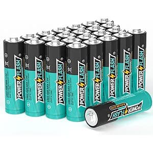24-Pack PowerFlash AAA Batteries $4.80