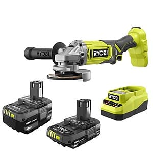 Ryobi One+ 18V Cordless 4-1/2" Angle Grinder w/ 4Ah & 2Ah Batteries & Charger $79 & More + Free Shipping