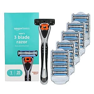 Select Accts: 21-pc Amazon Basics Men's 3-Blade Motion Sphere Razor w/ 20x Cartridges $9.95