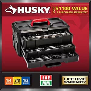 300-Piece Husky 1/4", 3/8" & 1/2" Drive Mechanics Tool Set w/ Case (Metric/SAE) $169 + Free Shipping