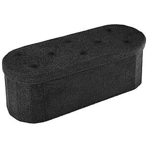 43" Gianna Ottoman Folding Foot Rest w/ Storage (Black or White) $24