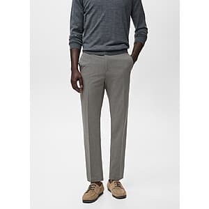 Mango Outlet Apparel Sale: Men's Bologna Slim Cropped Comfort Stretch Pants $15 & More + Free S/H on $49+